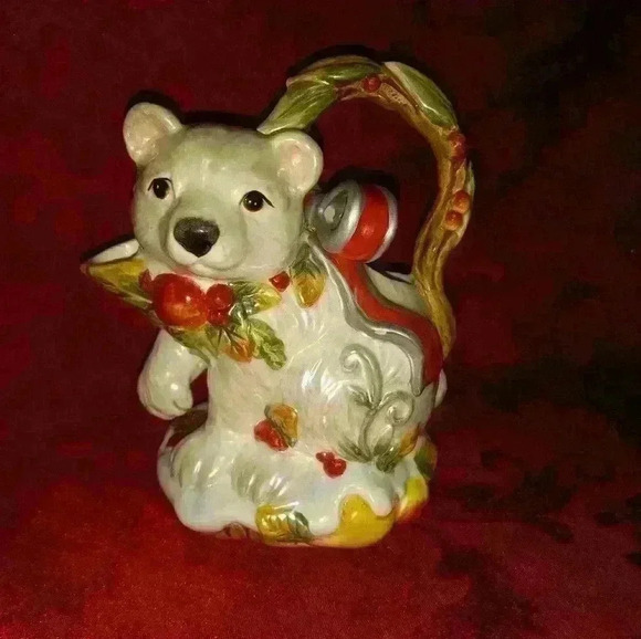 Vintage Fitz and Floyd polar bear teapot Enchanted holiday - Picture 1 of 5